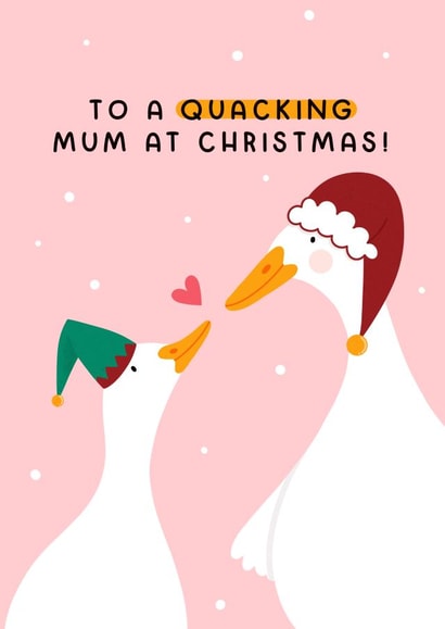 Cute Christmas Card - For Mum - Ducks created by Joanne Hawker