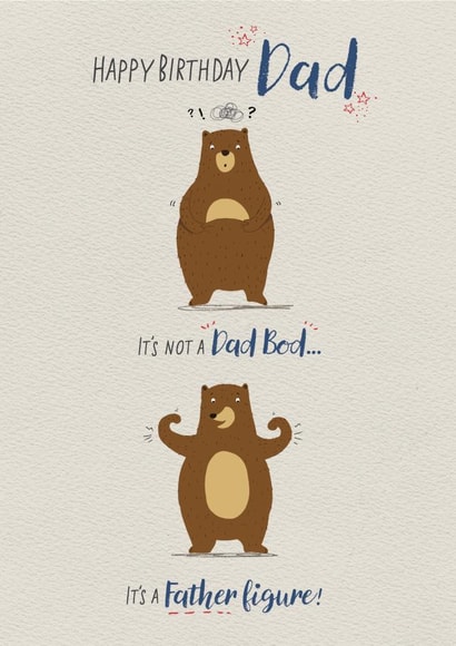 Funny Birthday Card - Bear - Dad Bod created by cory reid