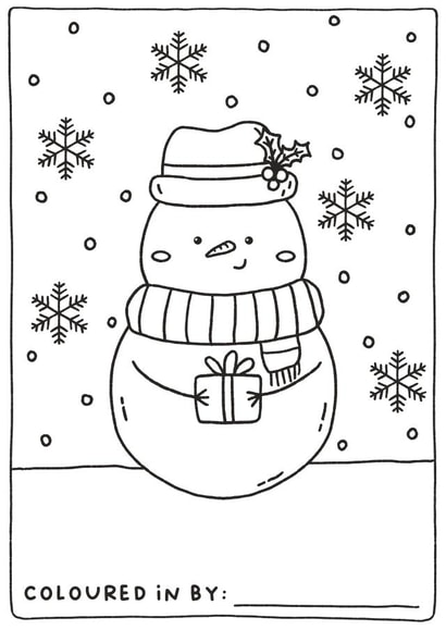 Cute Christmas Card - Colour Your Own Card - Snowman created by Sarah Harding