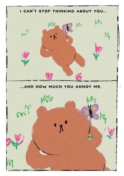 Funny Love & Friendship/Anniversary Card - Bear - How Much You Annoy Me created by JOLLY AWESOME