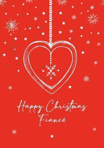 Classic Christmas Card - For Fiancé - Heart created by Quinton cards