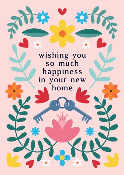 Pretty New Home Card - Wishing Happiness - Floral created by Jessica Rachel Sharp