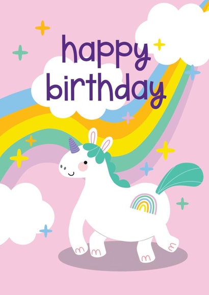 Cute Birthday Card - Unicorn - Rainbow created by Jessica Rachel Sharp