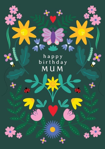 Cute Birthday Card - To Mum - Flowers created by Jessica Rachel Sharp