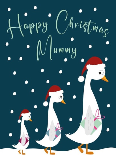 Cute Christmas Card - For Mummy - Ducks created by Stripey Cats