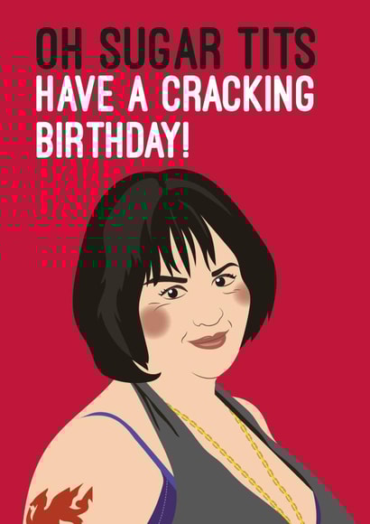 Funny Celeb Birthday Card - Nessa, oh sugar tits - Photo edit created by Quitting Hollywood