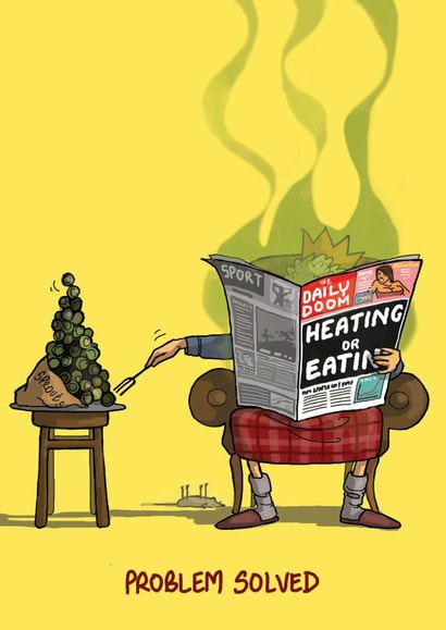 Funny Christmas Card - Newspaper - Sprouts created by Bryony Jackson Walters