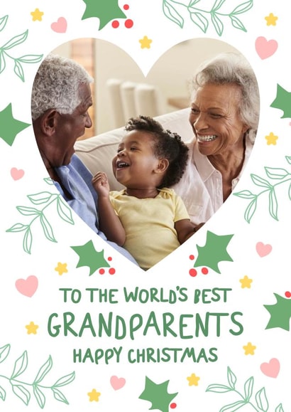 Cute Christmas Card - To The World's Best Grandparents - From Grandchildren created by @hollielonglanddesigns