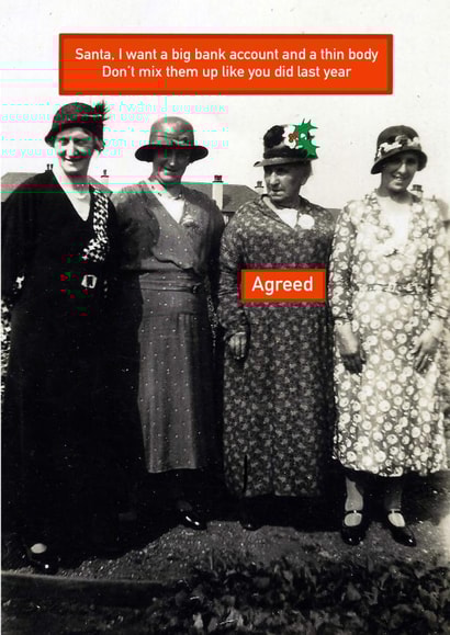 Funny Christmas Card - For Her - Santa created by Tilly From The Tuck Shop