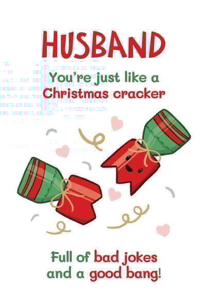 Cheeky Christmas Card - For Husband - Cracker created by Bev O'Connor || @oconnordesign