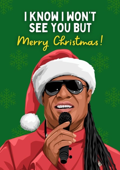 Funny Christmas Card - Long Distance Friends - Stevie Wonder - I Won't See You created by Sundiva Designs