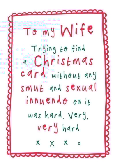 Funny Christmas Card - For Wife - Innuendo created by Bow & Bell