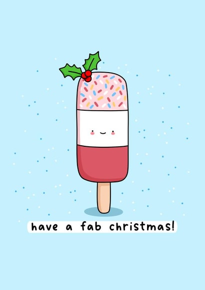 Cute Christmas Card - Fab Ice Lolly - Kawaii created by Rosalie Perl