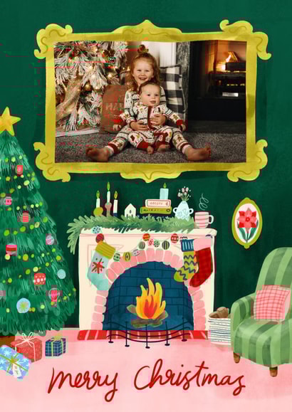Cute Christmas Card - Cosy - Fireplace created by Carla Ellis