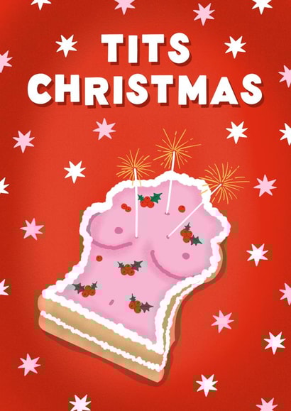 Funny Christmas Card - Tits Christmas - For Her created by @tikkled.pink