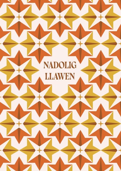 Classic Christmas Card - Nadolig Llawen - Geometric Starry Card created by Lately Studio