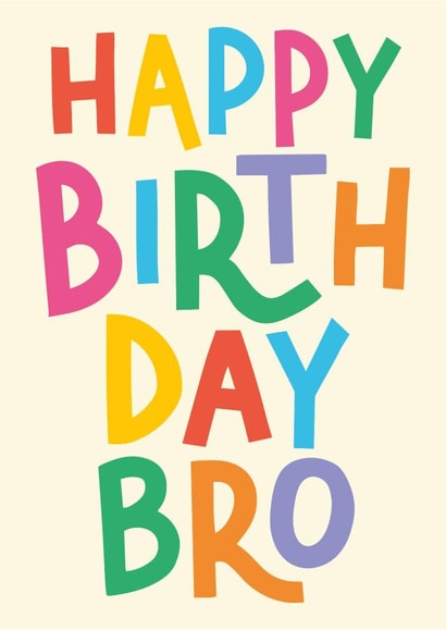Classic Birthday Card - For Brother - Colourful Typography created by Helen Richmond