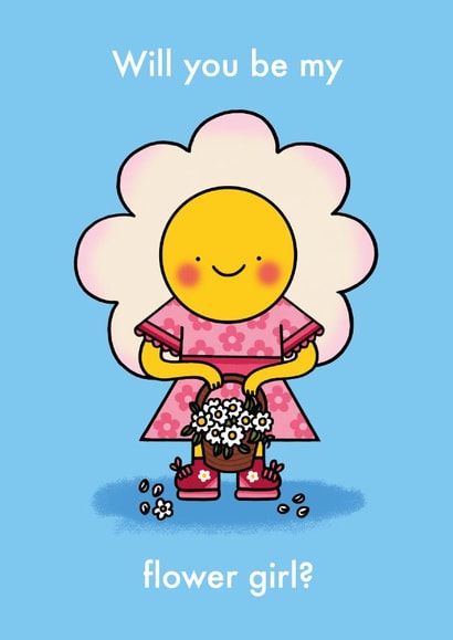 Cute Wedding Card - Will You Be My Flower Girl - Flowers created by Emelia Brooks