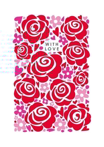 Classic Anniversary Card - Pretty Roses - With Love created by Happy Street