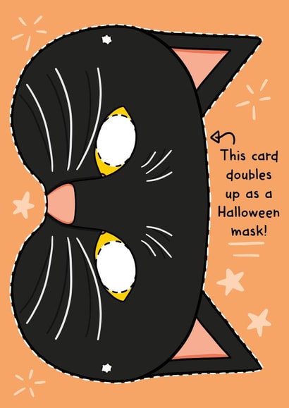 Cute Halloween Card - Black Cat Mask created by TeePee Creations