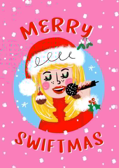 Cute Christmas Card - Taylor Swift created by NICHOLA COWDERY ILLUSTRATIONS 