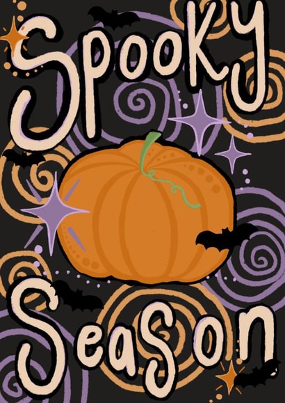 Spooky season Halloween pumpkin card created by eronmur