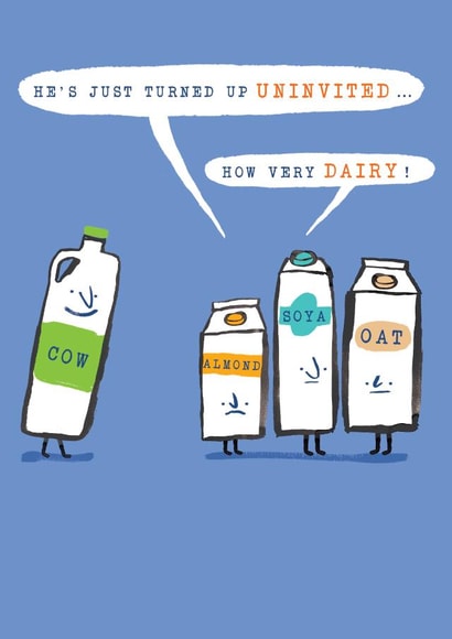 Funny Birthday Card - Milk - Pun created by Paperlink and Meraki Greeting Cards