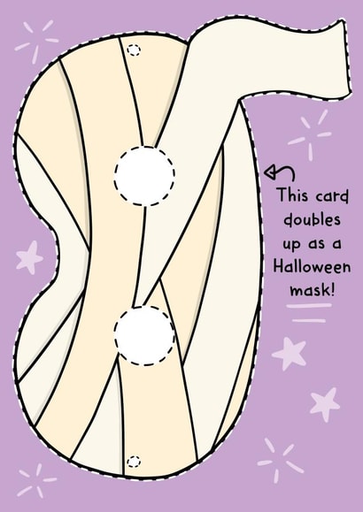 Cute Halloween Card - Mummy Mask created by TeePee Creations