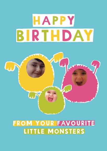 Cute Birthday Card - Little Monsters created by Giddy Kipper