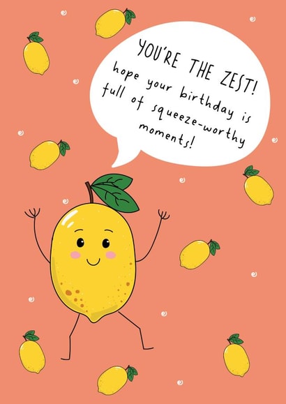 Cute Birthday Card - You're The Zest! - Lemons created by @Laura Lonsdale Designs