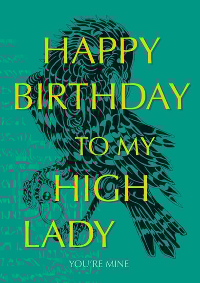 Modern Birthday Card - To My High Lady - BookTok created by Serenity Emily