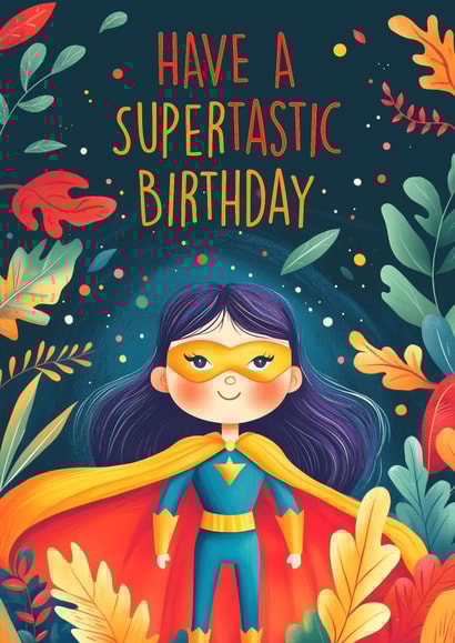 Cute Birthday Card - For Her - Superhero created by Bellollage