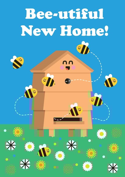 Cute New Home Card - Bee Pun - Beehive created by Studio Boketto