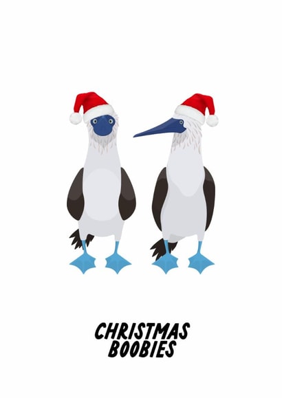 Funny Christmas Card - Peruvian Booby - Boobies - Pun created by The Marmalade Cat