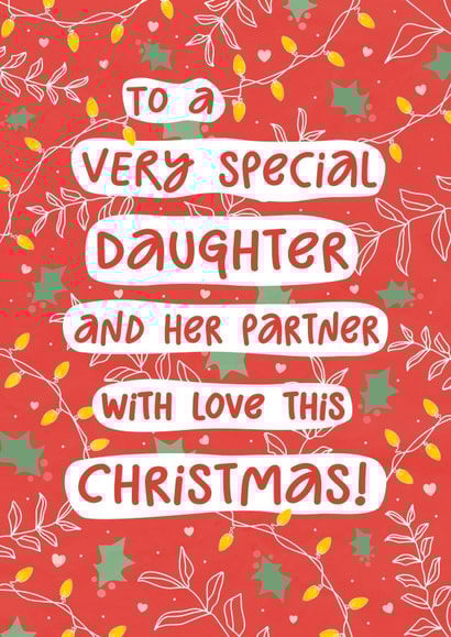 Classic Christmas Card - For Daughter And Partner created by @hollielonglanddesigns