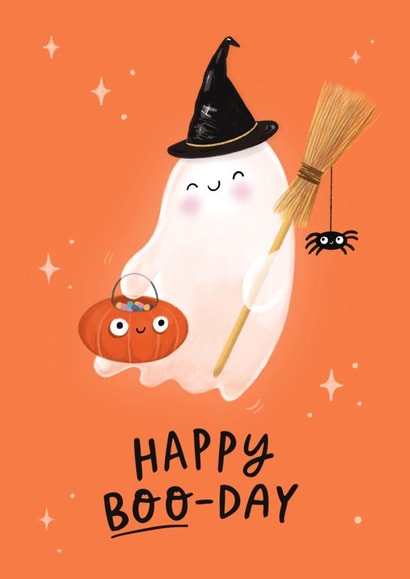 Cute Birthday Card - Ghost - Happy Boo-Day created by Painted Parasol Studio