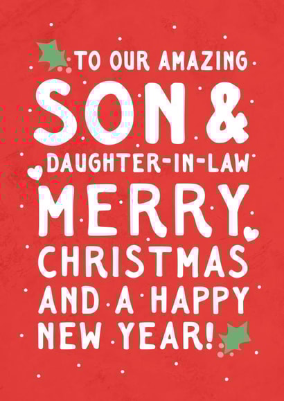 Classic Christmas Card - For Son & Daughter-In-Law - Holly created by @hollielonglanddesigns