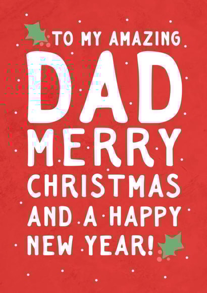 Classic Christmas Card - For Dad - Holly created by @hollielonglanddesigns