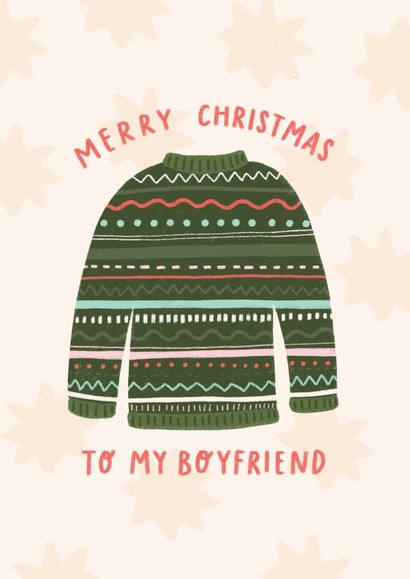 Cute Christmas Card - For Boyfriend - Christmas Jumper created by Lydia Southgate