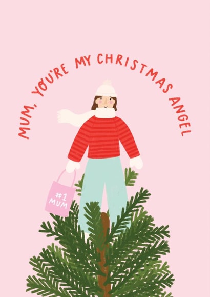 Cute Christmas Card - For Mum - You're My Christmas Angel created by Lydia Southgate