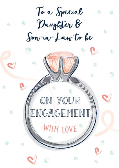 Classic Engagement Card - For Daughter & Son-In-Law To Be - Ring created by Katie Phythian Design