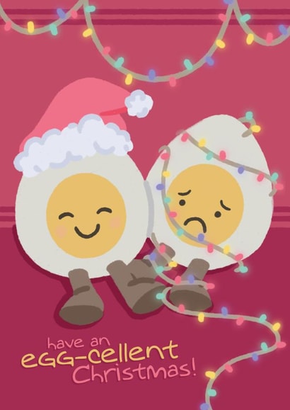 Funny Christmas Card - Eggs created by Ellie MH Designs