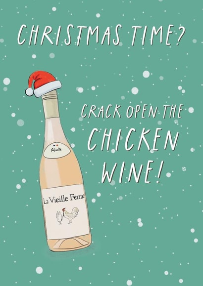 Funny Christmas Card - Chicken Wine created by Sweetlove Press