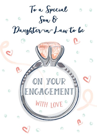 Classic Engagement Card - For Son & Daughter-In-Law To Be - Ring created by Katie Phythian Design