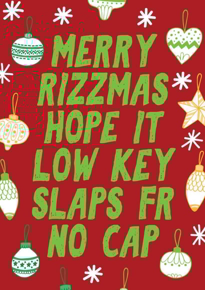 Funny Christmas Card - Youth Slang - Merry Rizzmas created by AbiGoLucky