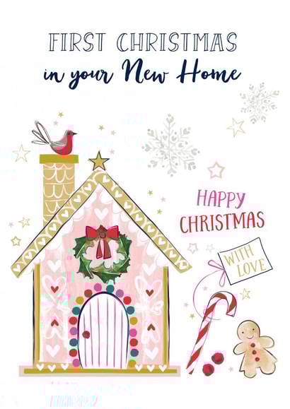 Classic Christmas Card - First Christmas In Your New Home - Gingerbread House created by Katie Phythian Design