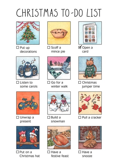 Funny Christmas Card - To Do List created by Lucy Reynolds