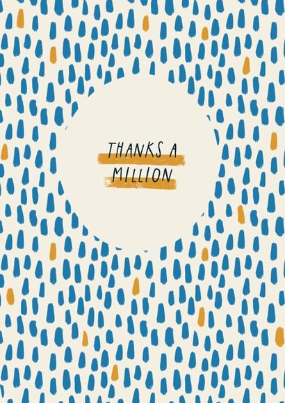 Arty Thank You Card - Thanks A Million created by Sweetlove Press