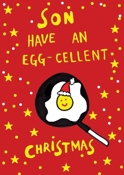 Cute Christmas Card - For Son - Egg-cellent created by Earlybird