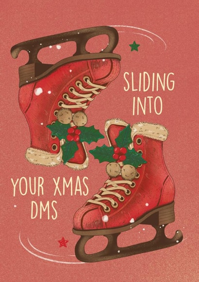 Funny Christmas Card – Sliding Into Your Xmas Dm's created by Kasia Cards